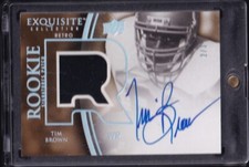 TIM BROWN 2010 Exquisite Collection Retro Rookie Patch Auto Gold HOF 2/3