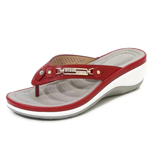 2025 Women's Wedge Slides | Metal Button Beach Sandals | Platform Flip Flops
