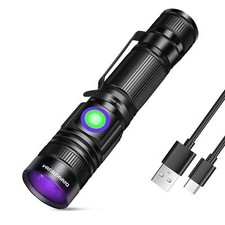 DARKBEAM UV Black Light Flashlight 395nm - Rechargeable USB Woods Lamp, Power...