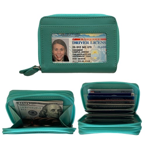 Personalized Leather Credit Card Holder For Women, RFID Blocking and Coin Purse - Picture 24 of 26