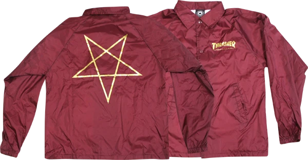 Thrasher pentagram top coach jacket black
