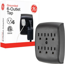 Outlet Extender, 6 Outlet Multi Plug Wall Power Splitter, Grounded, Compact