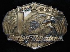 PB15140 VINTAGE 1989 HARLEY-DAVIDSON USA MOTORCYCLE SISKIYOU BELT BUCKLE