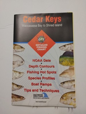 Cedar Keys - Waccasassa Bay Florida Series Saltwater Directions Waterproof Map