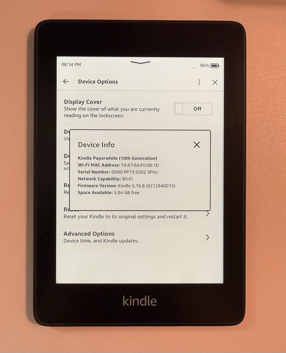 Amazon Kindle Paperwhite 10th Gen 8GB, Wi-Fi, 6