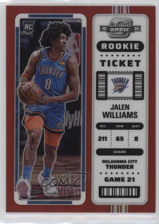 2022-23 Panini Contenders Optic Rookies Red Prizm Jalen Williams #8 RC 7iu