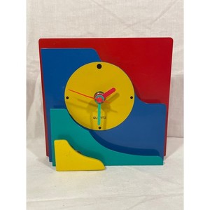 Vintage Abstract Postmodern Memphis Style 3 Dimensional Desk Clock