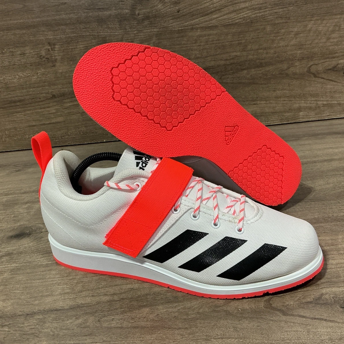 Adidas Powerlift 4 Cross Trainer Weightlifting Shoes White/Black/Neon Orange 8.5 Adidas-Powerlift-4-  main image 3
