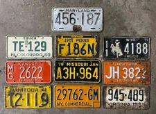 Vintage Roadkill Mixed State Decorator Craft License Plate Lot 1941 to 1978