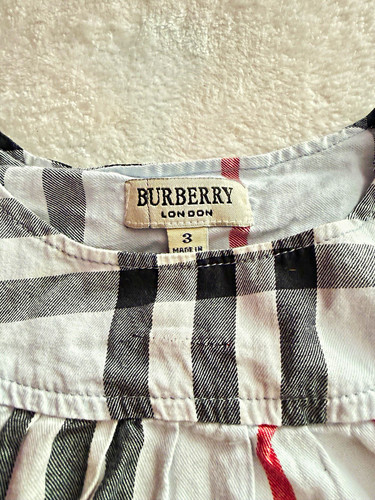 Burberry London Girls Size 3 Plaid A-Line Sleeveless Knee Dress Button