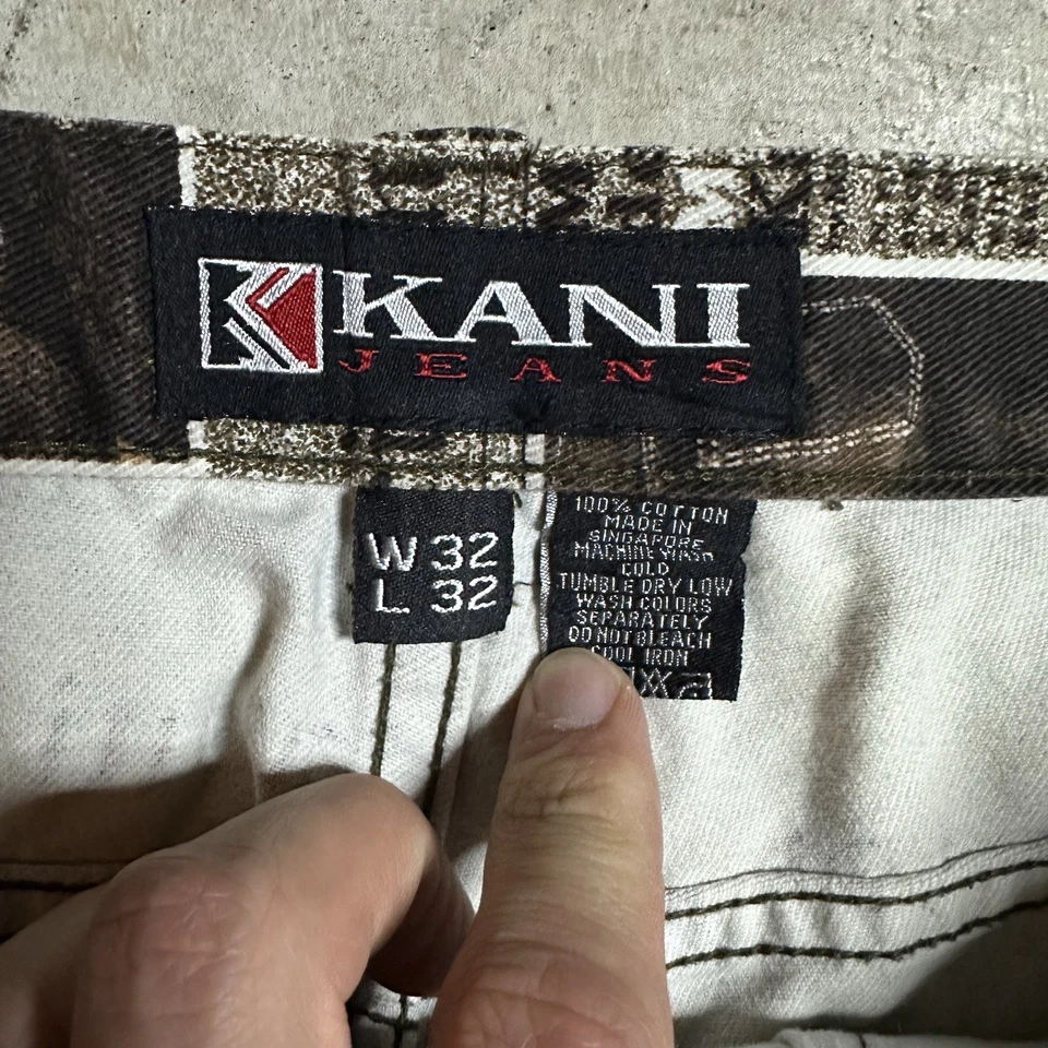 Jeans Vintage Karl Kani Periódico AOP 32x32 Sueltos Hip Hop Rap Y2K Años 90 Foto 3 de 4