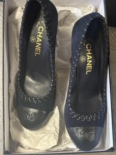 CHANEL Suede And Leather Pumps CC Logo Size 37