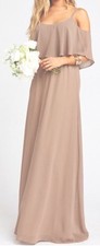 Show me Your MUMU Chiffon Caitlin Ruffle Maxi Dress Wedding Bridesmaid sz S