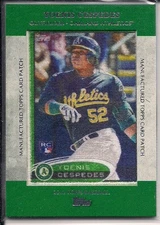 2013 Topps Manufactured Rookie Patch #MCP25 Yoenis Cespedes A's 2012 design