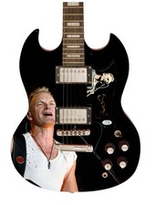 Sting Signed Autographed Photo Graphics Guitar ACOA ACOA