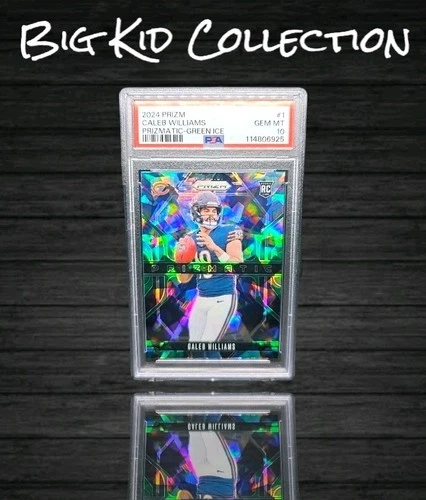 2024 Prizm Caleb Williams Rc Prizmatic Green Cracked Ice Prizm PSA 10