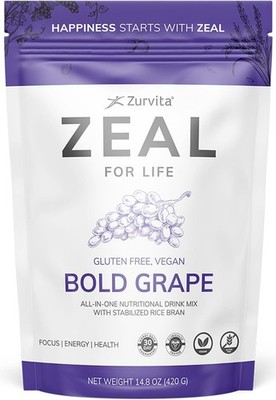ZinZino Zurvita Zeal GLUTEN FREE, BOLD GRAPE (14.8oz) **Free Shipping 12/26**