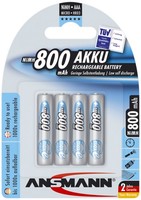 4 Ansmann Nimh Akku Maxe, Micro (Aaa) 800 Mah, 4Er Blister