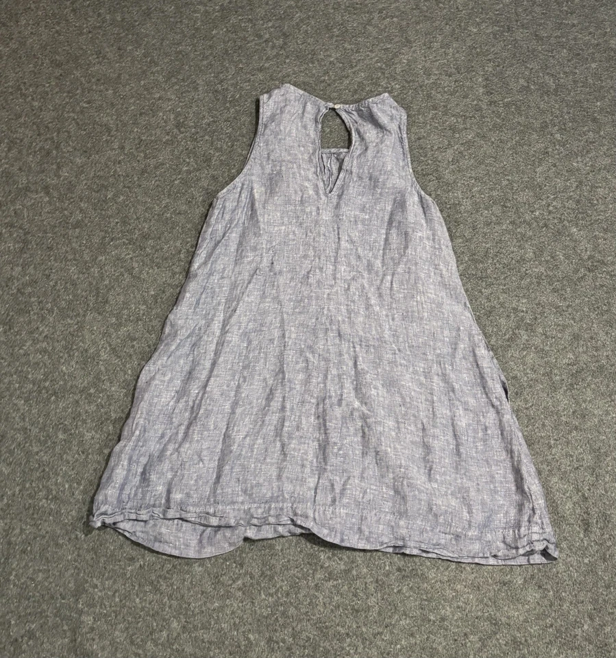 Vestido muñeca bebé de lino Cynthia Rowley para mujer talla mediana azul Foto 2 de 4