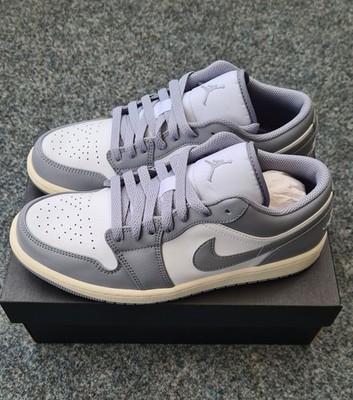 NIKE AIR JORDAN 1 LOW VINTAGE STEALTH GREY Herrensneaker grau hellgrau Gr.42