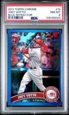 2011 Topps Chrome #19 Joey Votto /150 Blue Refractor PSA 8 REDS!