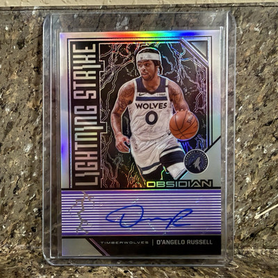 Panini 2019-20 Obsidian D'Angelo Russell T-Wolves Lightning Strike Auto /49