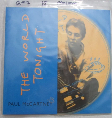 THE WORLD TONIGHT PAUL MCCARTNEY PICTURE DISC 45 RPM VINYL RECORD NM/NM R2