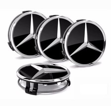 Mercedes Benz C Class Genuine Alloy Wheel Centre Caps – Gloss – 75mm Set of 4