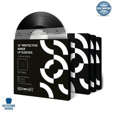 50 Pack Anti-Static Vinyl Record Inner Sleeves - Durable, Acid-Free, Clear Pr...