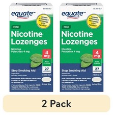 2 pack Equate Mini Nicotine Polacrilex Lozenges, Stop Smoking Aid, 4 mg, Mint