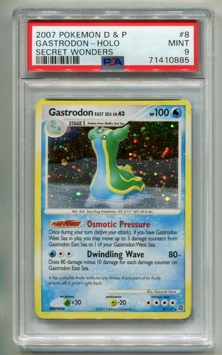 2007 POKEMON D&P SECRET WONDERS GASTRODON EAST SEA #8/132 HOLO BLEED PSA 9 P1