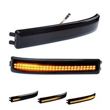 Sequential LED Side Mirror Reflector Turn Signal Lights Smoked Dynamic Amber