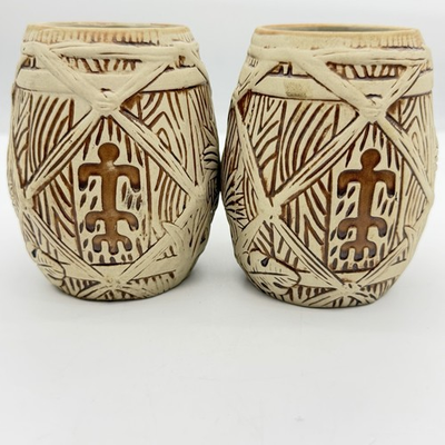 #ad #ad Plantation Rum Barrel Tiki Mug Cup Design BAI Ceramic 4 1 2quot; Tall Set Of 2 $64.99