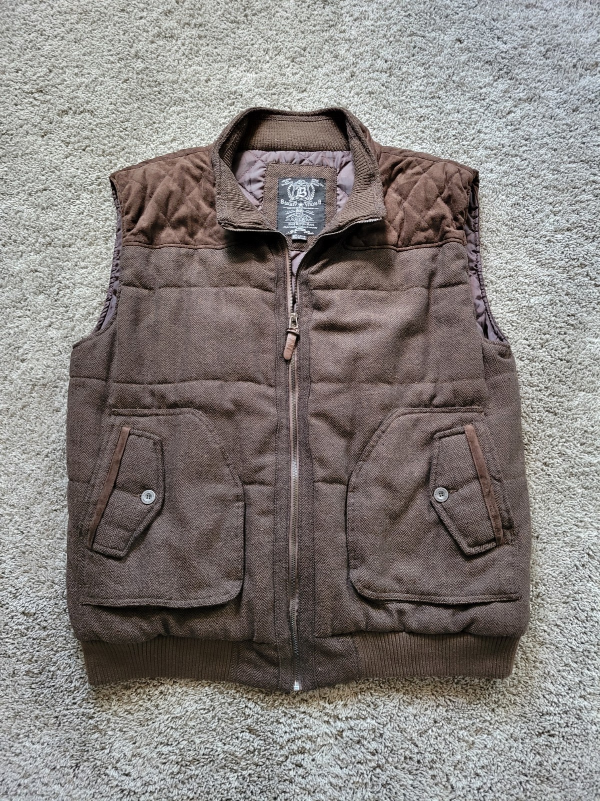 Vtg Y2K Eastside Westside Basic Code Brown Herrin… - image 1