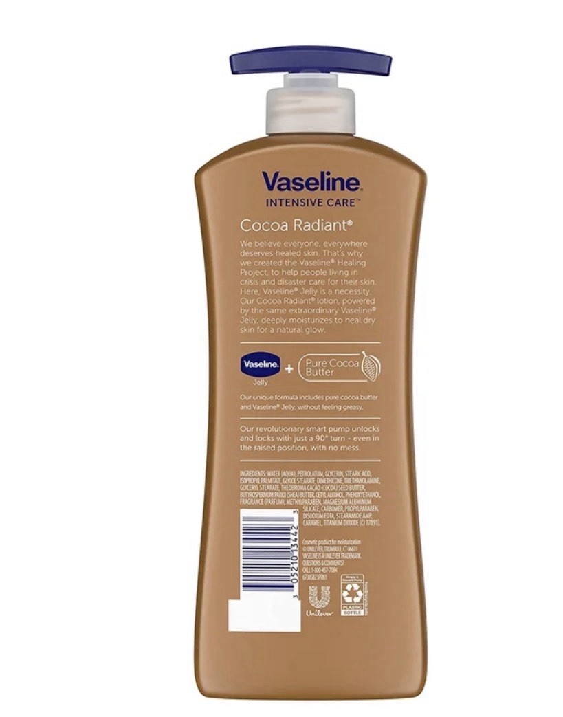 Vaseline Intensive Care Cocoa Radiant Lotion Cocoa Butter Moisturizer (2 PACK)