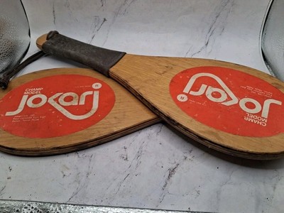 Vintage JOKARI Racquet Paddle Sport Game Champ Model Paddles w/ Grip 15'' USA Box