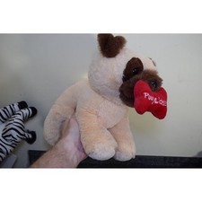 Hug Me Pug with Bone Plush Stuffed Animal Pugs Kisses Valentine Dog Toy