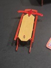 VINTAGE MINIATURE WOODEN DOLLHOUSE SLED, RUG, TABLE CLOCK,TEA POT,HOPE CHEST — photo 2