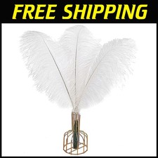 12pcs White Ostrich Feathers Bulk Wedding Centerpieces