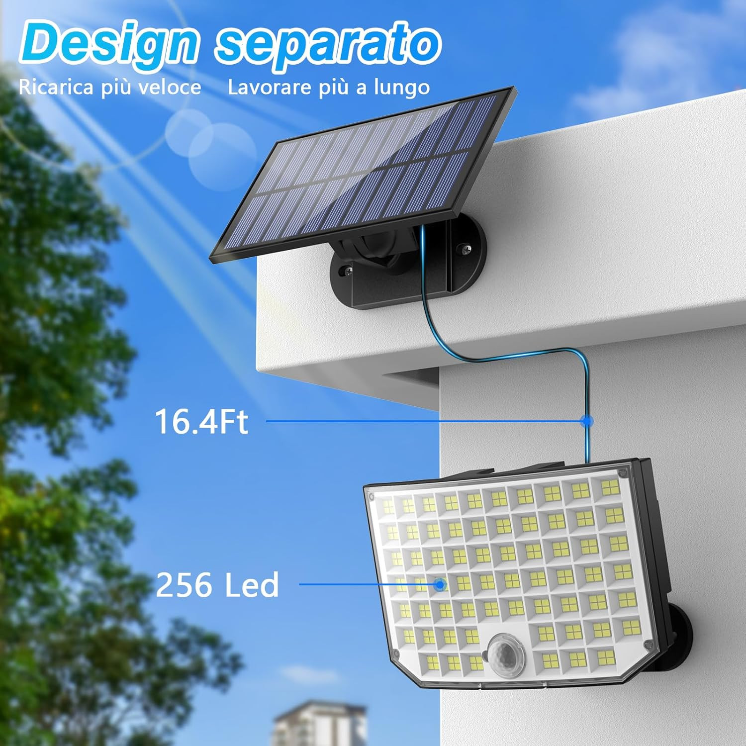 Offerta Faretti Solari 256 LED: Luce Esterna Gratis per Sempre - 3