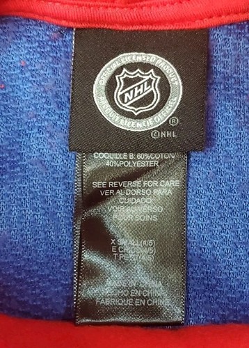 NHL Kids Faux Fur NY Rangers Waist Cropped Hoodie X-Small - Picture 5 of 7