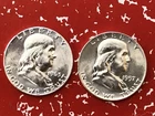 1957-D and 1963 50C Franklin Half Dollar -Brilliant Uncirculated- VERY NICE