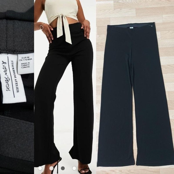 Women & Other Stories Trousers Black Viscose 40