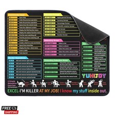 Excel Cheat Sheet Desk Pad - Excel Cheat Sheet Desk Mat - Mouse Pads, Non-Sli...