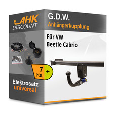 Für VW Beetle Cabrio 03-11 G.D.W. Anhängerkupplung abnehmbar + 7polig E-Satz NEU