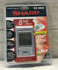 Sharp Wizard OZ-590A PDA 8MB Touch Screen 240x200 B W LCD Organizer. Open box.
