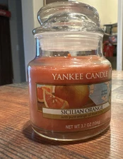 Yankee Candle Sicilian Orange 3.7 oz candle, NEW world fragrance Mini
