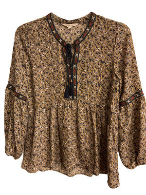 ALCHEMY THREAD S. PAISLEY BOHO PEASANT TOP 36''C28''L