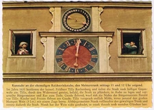 Germany Postcard Rothenburg ob der Tauber Clock Thirty Years War