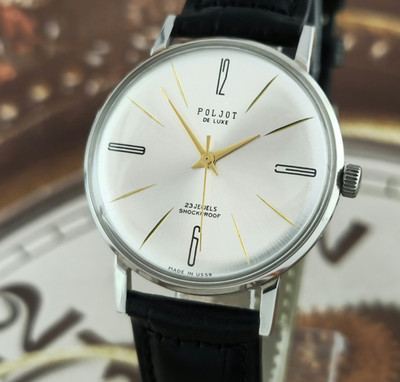 Watch USSR  Poljot De LUXE Ultra SLIM 23 Jewels Soviet Vintage Wristwatch 2209